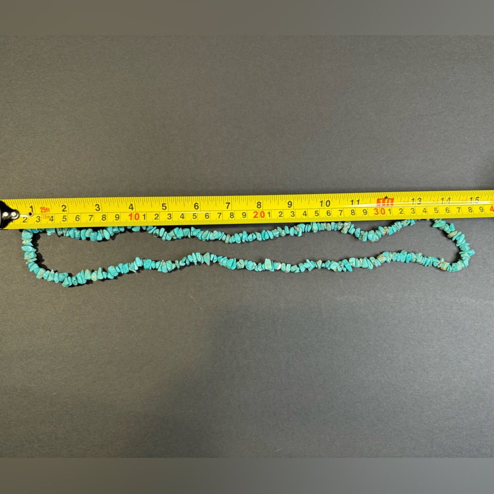 💎 Native American Single Strand Carico Lake Turquoise Necklace 💎 - Picture 6 of 6